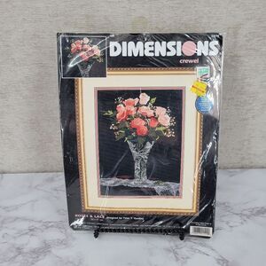 Dimensions ROSES & LACE Crewel Embroidery Kit 1519 12 x 16" 1999 Vintage NEW